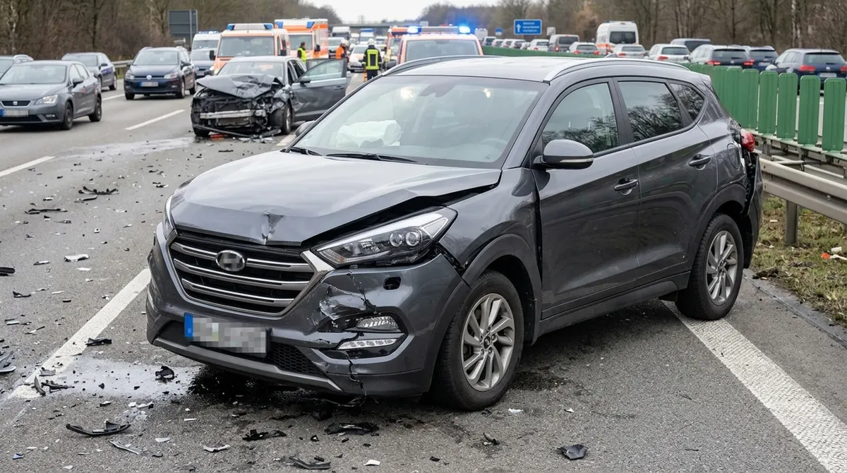Hyundai Tucson – Kettenauffahrunfall