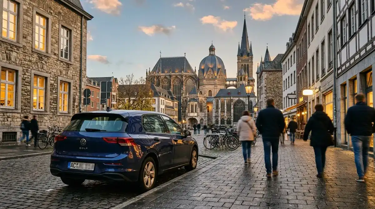 Kfz-Gutachter begutachtet Unfallschaden in Aachen