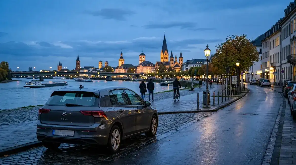Kfz-Gutachter begutachtet Unfallschaden in Bonn