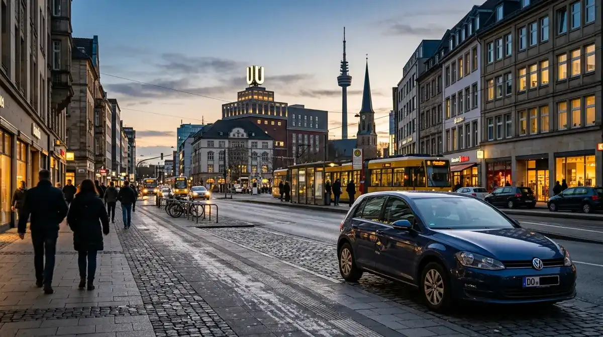 Kfz-Gutachter begutachtet Unfallschaden in Dortmund
