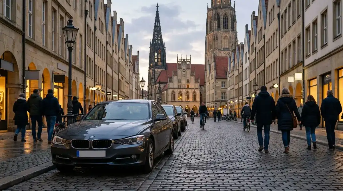 Kfz-Gutachter begutachtet Unfallschaden in Münster